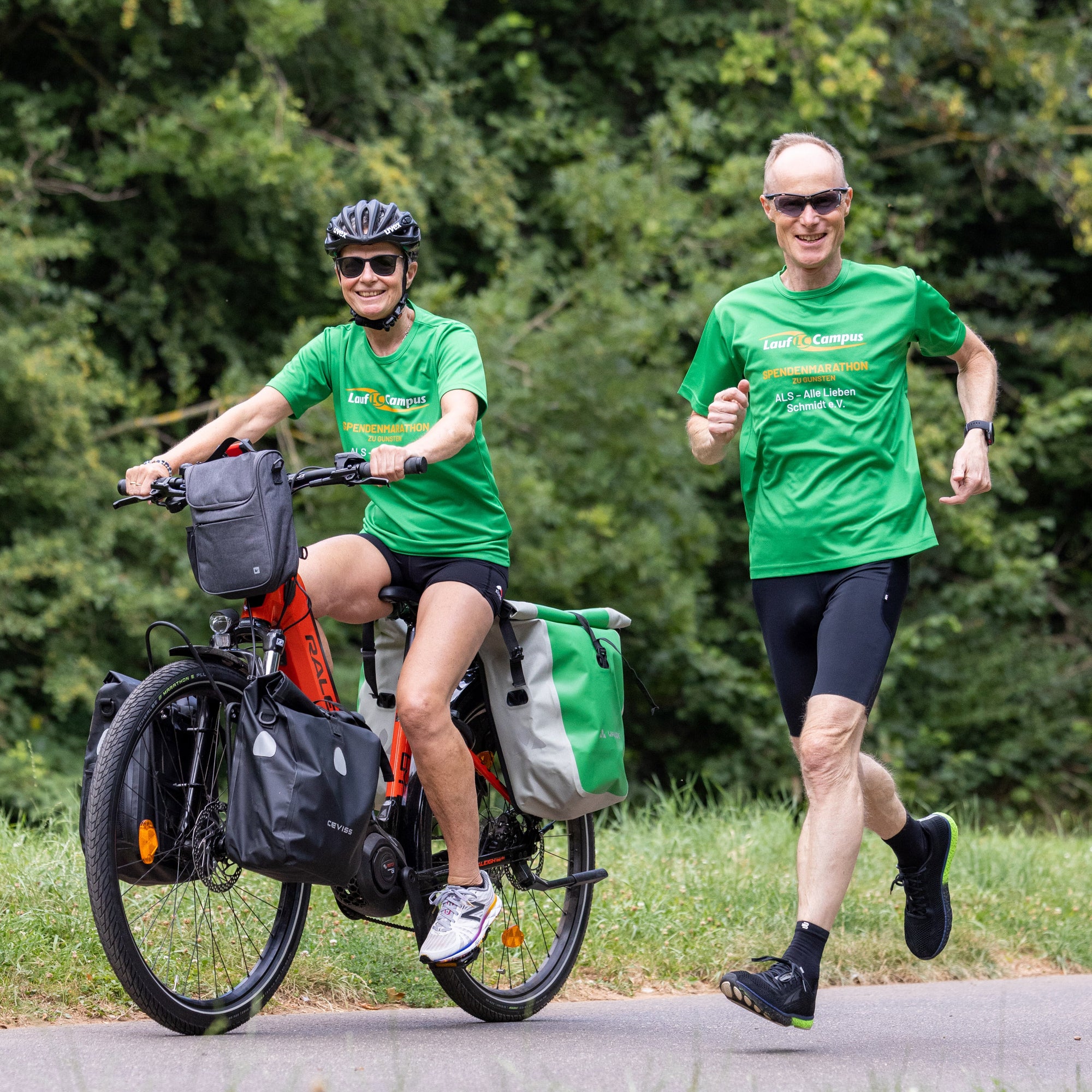 Gisela und Andreas Butz beim gemeinsamen Lauftraining für den ALS Deutschlandlauf