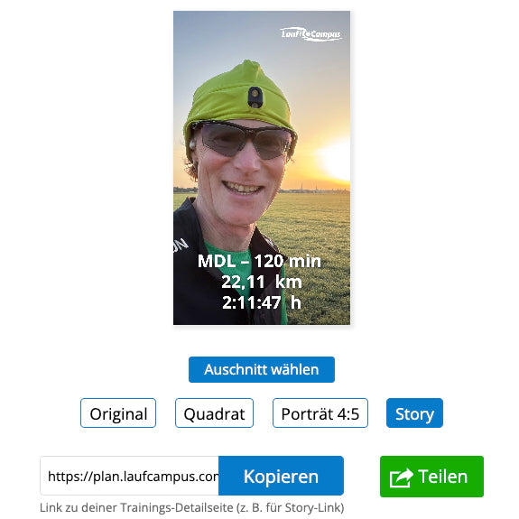 Training teilen in der Laufcampus Web App: So geht’s Schritt für Schritt